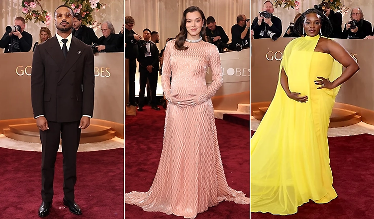 (L-R) "Sinners" actors Michael B. Jordan, Hailee Steinfeld, Wunmi Mosaku at the 2026 Golden Globes (Credit: Penske Media via Getty Images)