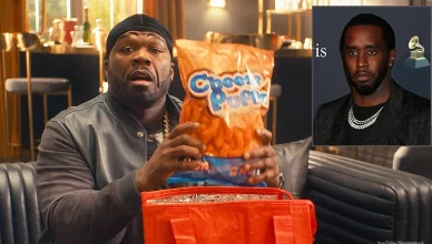 50 Cent taunts Diddy in a new DoorDash Super Bowl commercial (Credit: YouTube and Shutterstock)