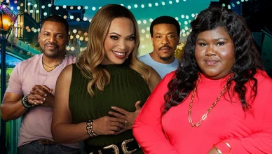 Gabourey Sidibe attends the Los Angeles premiere of Lifetime's "Mary J. Blige Presents Be Happy" on January 27, 2026 and is shown with the film's cast. (Credit: Leon Bennett/Lifetime)