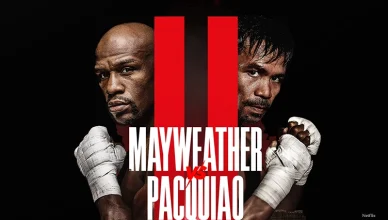 FLOYD MAYWEATHER VS MANNY PACQUIAO PROMOTIONAL IMAGE. (CREDIT: NETFLIX)