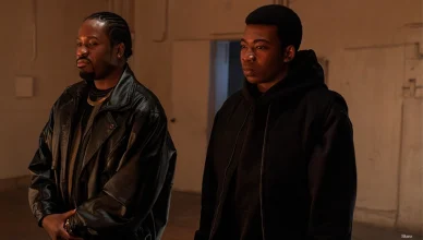 Mekai Curtis (Kanan) and Shameik Moore (Breeze) on Power Book III: Raising Kanan season 5. (Credit: Starz)