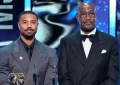 Michael B Jordan and Delroy Lindo present the special visual effects award at the BAFTAs on Sunday, Feb. 22, 2026. (Stuart Wilson/Getty Images for BAFTA)