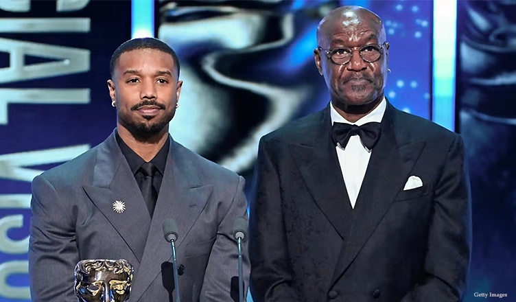 Michael B Jordan and Delroy Lindo present the special visual effects award at the BAFTAs on Sunday, Feb. 22, 2026. (Stuart Wilson/Getty Images for BAFTA)