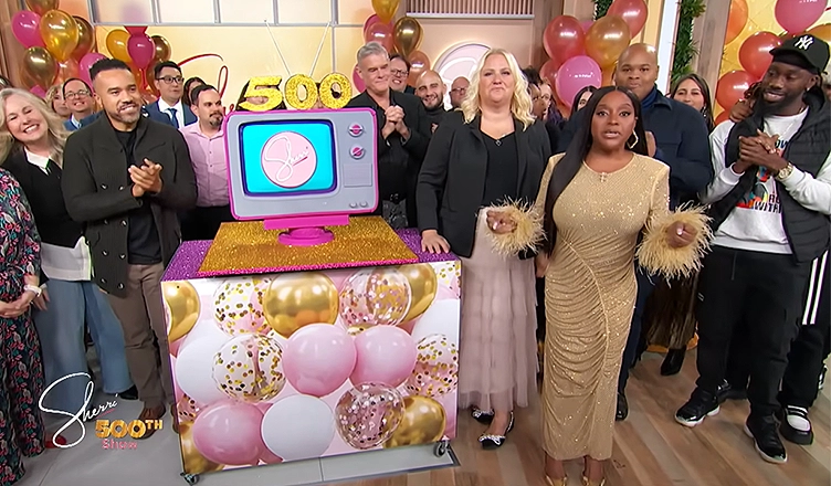 Staffers on Sherri celebrated the show's 500th episode in November 2025. (Credit: YouTube/Sherri)