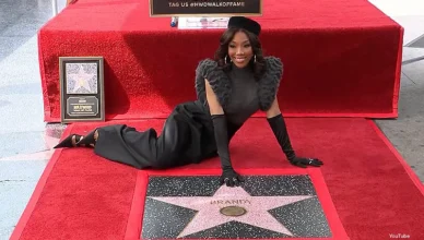 Brandy was honored with a star on the Hollywood Walk of Fame on March 30, 2026 in Hollywood, California. (Credit: YouTube/Hollywood Walk of Fame)