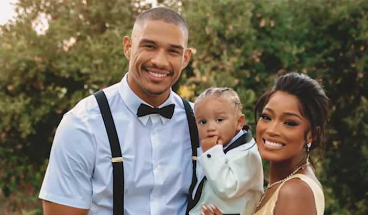 Darius Jackson and Keke Palmer with their son. (Credit: TV One/Uncensored)