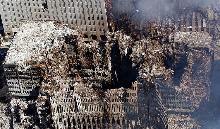 Ground Zero After the September 11 Attacks (Credit: Eric J. Tilford/U.S. Navy)