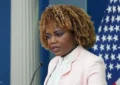 Washington DC USA - July 25, 2024 - White House Press Secretary Karine Jean-Pierre took questions about Biden's Oval Office speech announcing his withdrawal from the election. (Credit: Shutterstock)