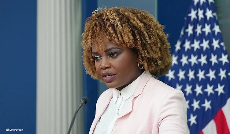 Washington DC USA - July 25, 2024 - White House Press Secretary Karine Jean-Pierre took questions about Biden's Oval Office speech announcing his withdrawal from the election. (Credit: Shutterstock)