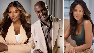 Cynthia Bailey, Taye Diggs and Heather Hemmens will star in the new Lifetime romance movie. (L-R Credit: Derek Blanks, James Willis, Rowan Daly via Lifetime)
