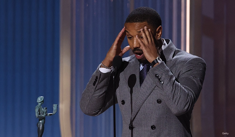 Michael B. Jordan won the best actor award at the 32nd annual Actor Awards, previously known as the Screen Actors Guild Awards, on Sunday, at the Shrine Auditorium & Expo Hall in Los Angeles on March 1, 2026. (Credit: Getty Images for Netflix)