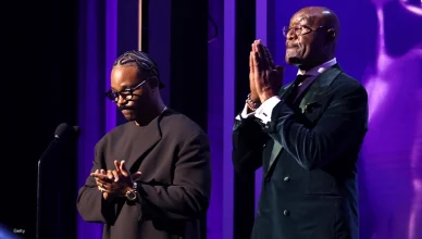 (L-R) Ryan Coogler and Delroy Lindo speak onstage during the 57th NAACP Image Awards at Pasadena Civic Auditorium on February 28, 2026 in Pasadena, California. (Photo by Johnny Nunez/Getty Images for BET)