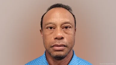 Tiger Woods booking photo. (Credit: Martin County Sheriff’s Office)