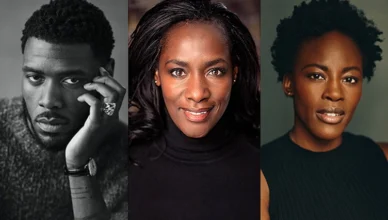Bridgerton adds to three actors to season 5 cast. (L-R) Tega Alexander (Credit: Marc Sirisi), Jacqueline Boatswain (Credit: Darren Bell), and Gemma Knight Jones (Credit: Alan Howard)