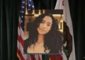 A screengrab of a photo of Celeste Rivas Hernandez from a news conference held by the Los Angeles County District Attorney's Office on April 20, 2026. (Credit: Screengrab)