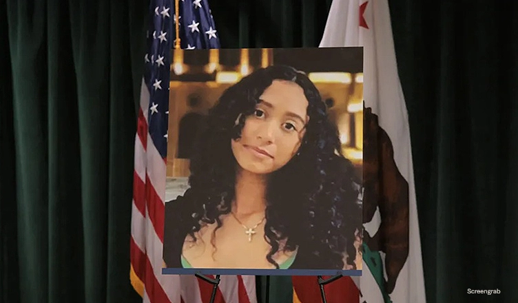 A screengrab of a photo of Celeste Rivas Hernandez from a news conference held by the Los Angeles County District Attorney's Office on April 20, 2026. (Credit: Screengrab)