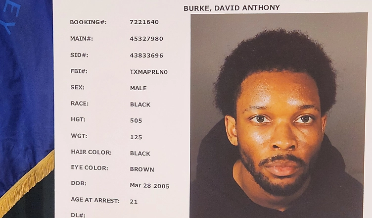 The Los Angeles County District Attorney's Office released the mugshot for David Anthony Burke aka D4vd on Monday, April 20, 2026 (Credit: LADA)
