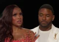 Drew Sidora and Ralph Pittman on the season 14 reunion of Real Housewives of Atlanta. (Credit: Bravo)
