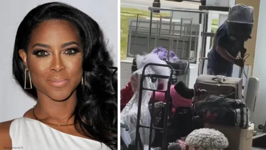 People on social media posted video on the furniture and equipment being removed from the Kenya Moore Hair Spa in Atlanta on Friday, April 24, 2026. (Credit: Shutterstock and X/Block Topickz)