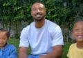 Michael B Jordan with his niece and nephew in Swapped promo. (Credit: Netflix)