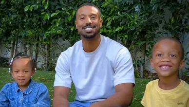 Michael B Jordan with his niece and nephew in Swapped promo. (Credit: Netflix)
