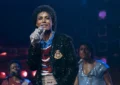 Rhyan Hill as Tito Jackson, Jaafar Jackson as Michael Jackson, and Tre’ Horton as Marlon Jackson in Michael. (Credit: Glen Wilson/Lionsgate)