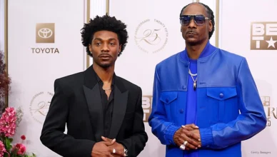 Snoop Dogg and actor Jonathan Daviss at the 2025 BET Awards. The actor will play the rapper in an upcoming biopic. (Credit: Getty Images for BET)