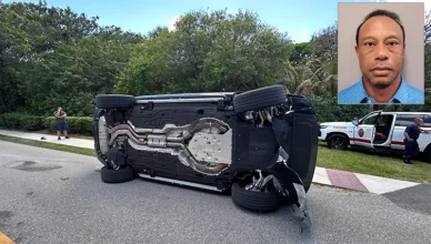 Tiger Woods was arrested for DUI after a car crash in Florida on Friday, March 27, 2026, local authorities said.(Credit: Martin County Sheriff's Office)