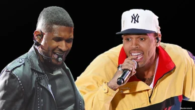 Usher Raymond and Chris Brown Performing (Credit: Shutterstock)