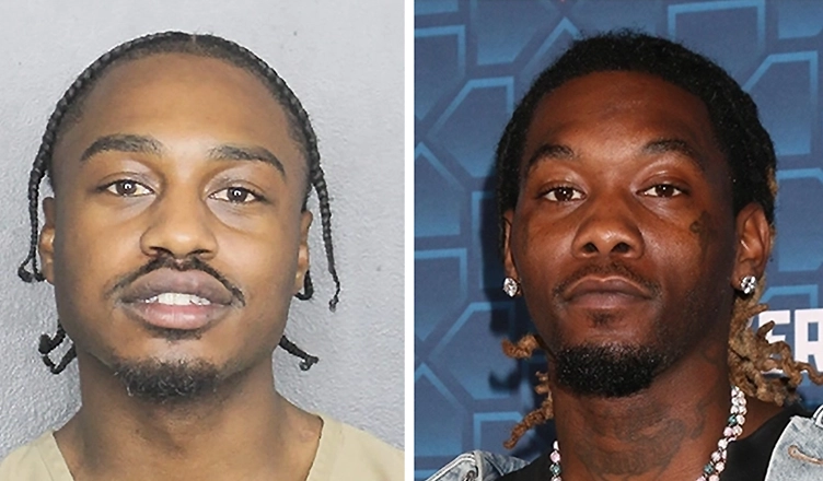 Lil Tjay and Offset (Credit: Broward County Sheriff's Office and Shutterstock)