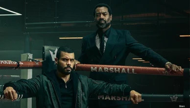 Howard Charles (Duke Kilroy) and Nicholas Pinnock (Kingsley Marshall) on Fightland. (Credit: Starz)