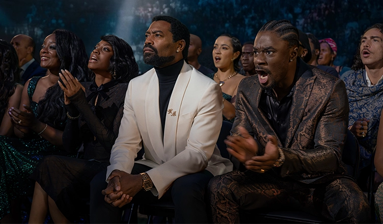 Fightland cast (L-R) Anita-Joy Uwajeh, Nicholas Pinnock and Charles Babalola (Credit: Starz)