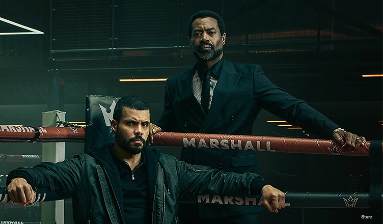 Howard Charles (Duke Kilroy) and Nicholas Pinnock (Kingsley Marshall) on Fightland. (Credit: Starz)