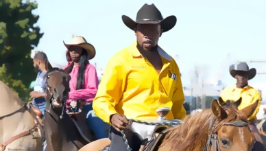 Unidentified participants in 45th annual Black Cowboy parade, hosted by the Oakland Black Cowboy Association, promoting the contributions of people of color to the Old West. (Credit: Shutterstock)