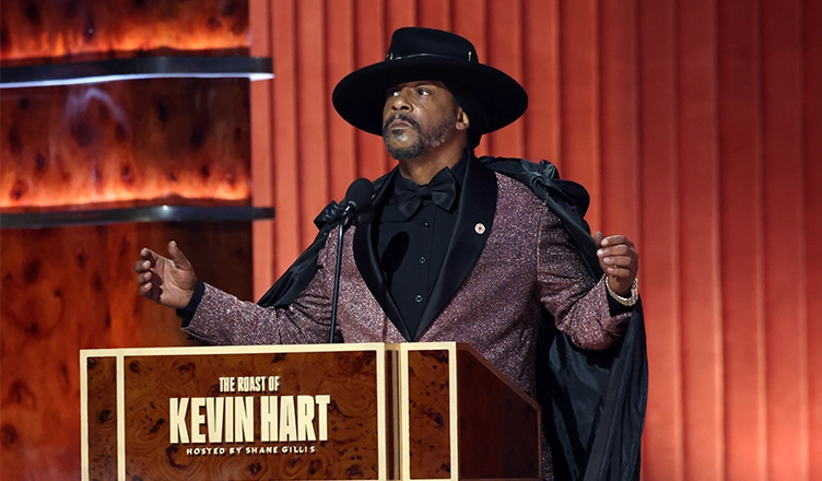 Katt Williams on stage at The Roast of Kevin Hart of Sunday, May 10, 2026. (Credit: Netflix)
