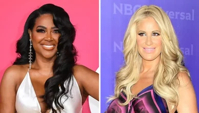 (L-R) Kenya Moore and Kim Zolciak (Credit: Getty Images for BET and Shutterstock)