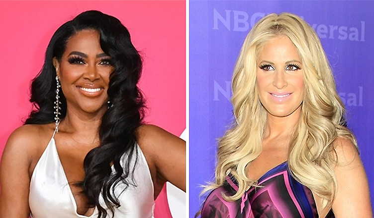 (L-R) Kenya Moore and Kim Zolciak (Credit: Getty Images for BET and Shutterstock)