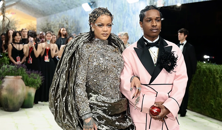 Rihanna and A$AP Rocky attend the Met Gala in New York City on Monday, May 4, 2026. (Credit: Getty Images)