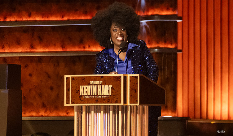 Sheryl Underwood on stage at The Roast of Kevin Hart on Sunday, May 10, 2026. (Credit: Netflix)