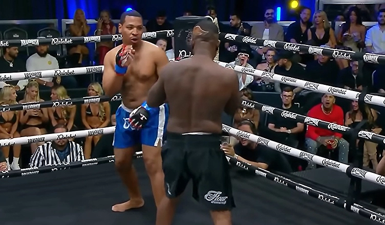 Ray J was knocked out during a celebrity MMA match with YouTuber Supa Hot Fire in Las Vegas on Saturday, May 23. (Credit: YouTube/Adin Live)