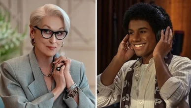 Meryl Streep in The Devil Wears Prada 2 and Jaafar Jackson in Michael (L-R Credit: 20th Century Studios and Lionsgate)