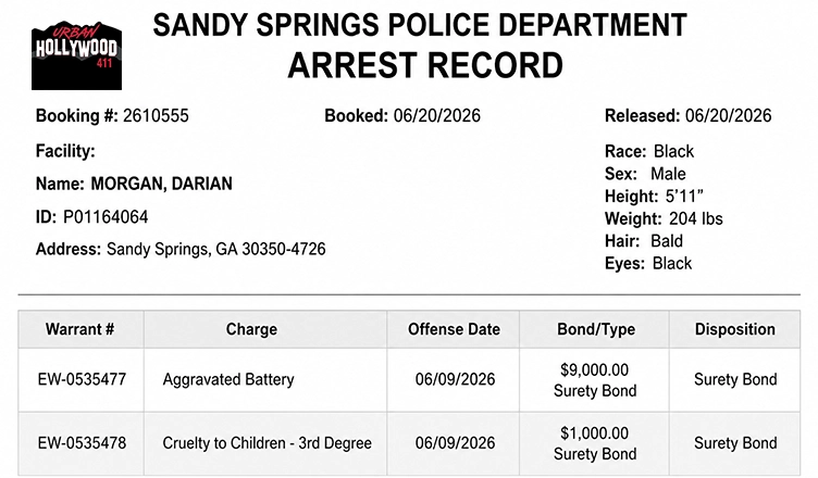 Big Tigger Jail Record (Credit: Sandy Springs PD via Fulton County Sheriff’s Office )