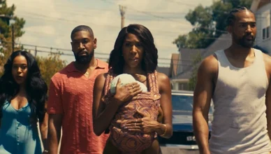 L-R: DomiNque Perry as Aja, Bryan Terrell Clark as Mr. Tea, Diarra Kilpatrick as Diarra Brickland, and Shannon Wallace as Chris in Diarra From Detroit, episode 2, season 2, streaming on Paramount+, 2026. Photo Credit: BET/Paramount+
