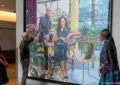 Former President Barack Obama and former first lady Michelle Obama unveiled their first official joint portrait together ahead of the grand opening of the Obama Presidential Center Museum in Chicago. (Credit: The Obama Foundation)