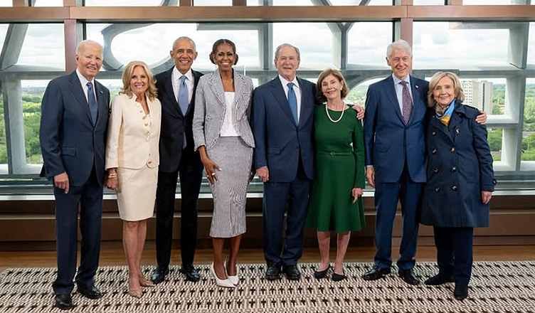 The Obamas were joined by former presidents and first ladies at the Obama Presidential Center opening in Chicago on June 18, 2026. (Credit: Obama Foundation)