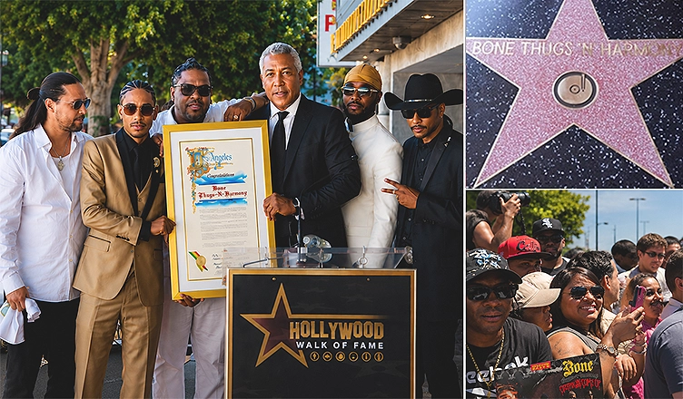 Hundreds of fans lined Hollywood Boulevard Wednesday as Bone Thugs-N-Harmony unveiled their star on the Hollywood Walk of Fame on July 8, 2026. (Credit: Urban Hollywood 411)