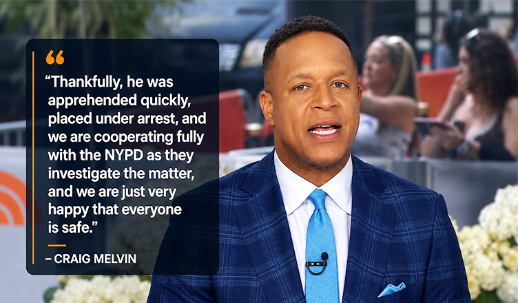 Craig Melvin made a statement Friday on the intruder at the Today show. (Credit: NBC)