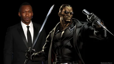 Mahershala Ali and Blade Character (Credit: Shutterstock and Marvel Comics)