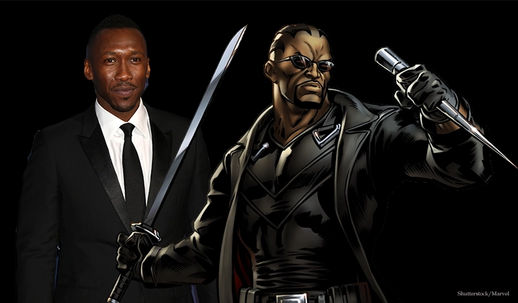 Mahershala Ali and Blade Character (Credit: Shutterstock and Marvel Comics)