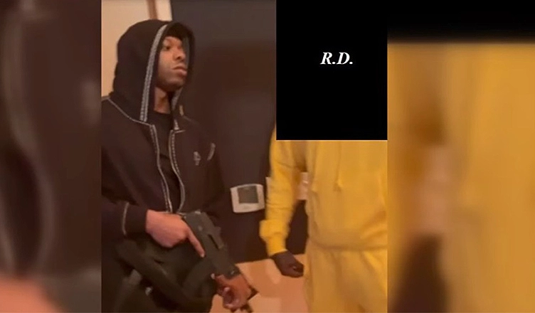 A video introduced into evidence appears to show rapper Pooh Shiesty demanding music mogul Gucci Mane release him from a recording contract. (Credit: U.S. Attorney's Office, Northern District of Texas)